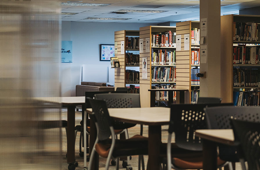 Image of the Lunenburg Campus library. 
