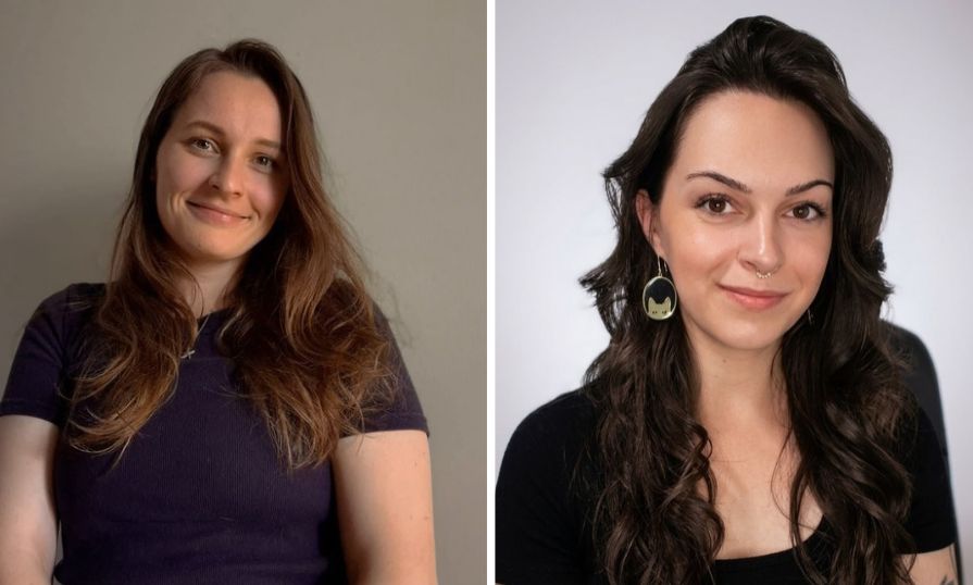 Image shows a collage of two women, both are headshots.