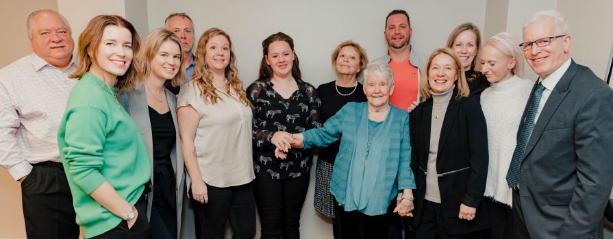 Photo of the Folk family at the celebration and announcement of the endowment