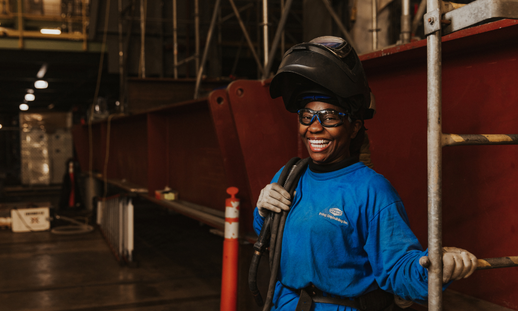 Photo of Antonia Wareham, a graduate of the first Pathways to Shipbuilding Program with Women Unlimited.