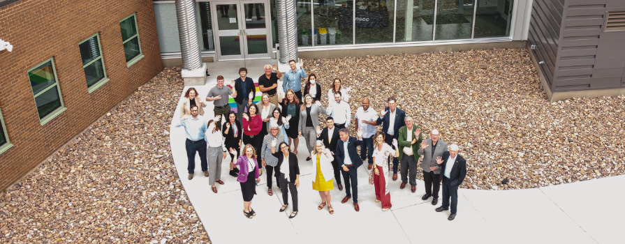 Photo of NSCC Foundation and Alumni Relations team with Board of Governors at NSCC's Centre of Geographical Sciences (COGS) Campus.