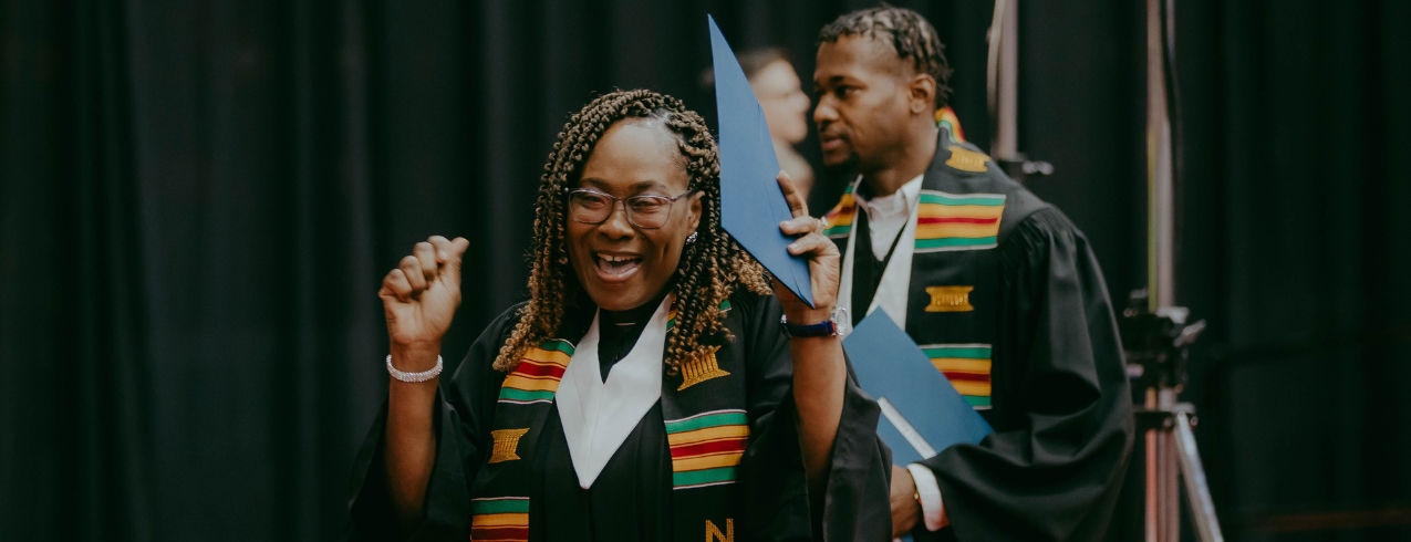 NSCC graduate celebrating at their convocation.