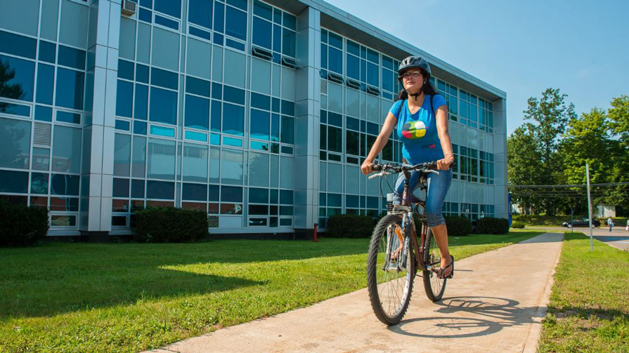 Tyra Denny riding a bike 