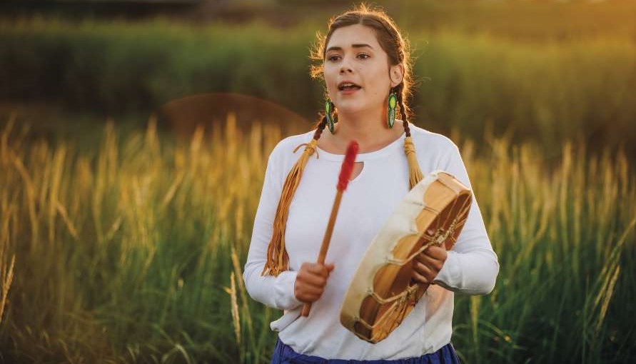 Student playing the drum