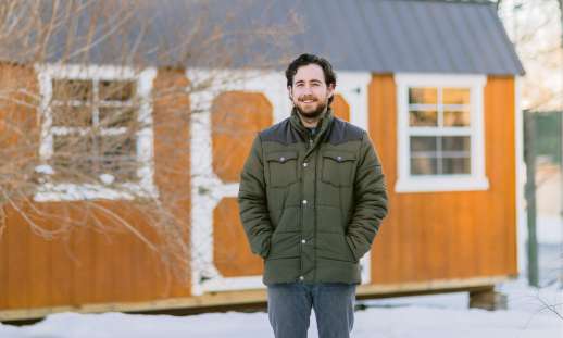 Photo of Scott Gardiner outside in winter.