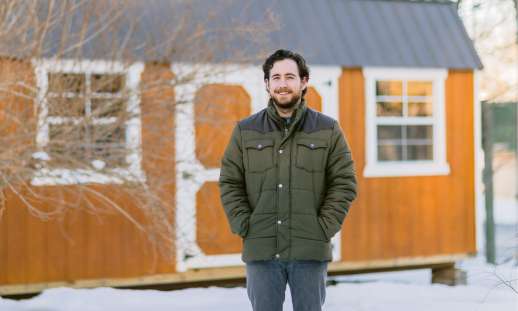 Photo of Scott Gardiner outside in winter.