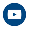 Icon of a white YouTube logo in a blue circle.