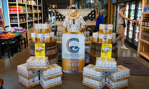 Beer on display at the Coldstream Clear distillery and retail outlet in Dartmouth Crossing on Friday.