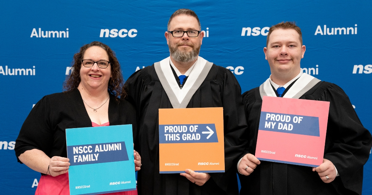 Fatherson duo graduate together amid adversity Alumni Relations NSCC
