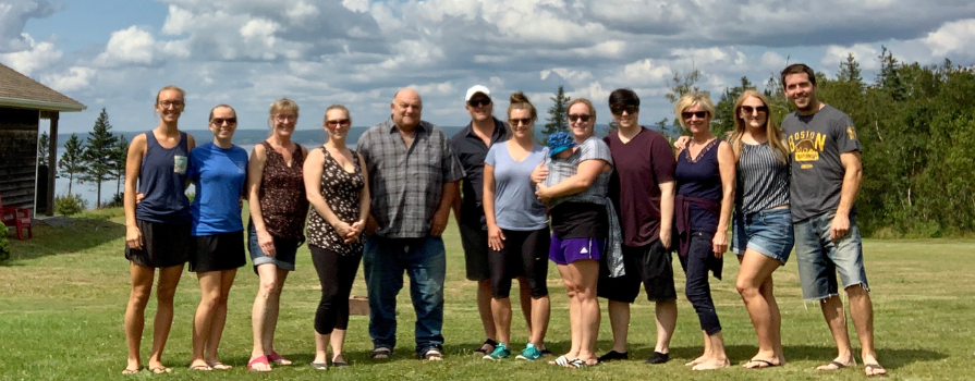The Byers family at Burntcoat Head Park in August 2020. From left to right: Philicity (Phil) Byers, Jenna Byers, Bernadette (Bern) Byers, Laura Byers, Richard Byers, Darryl Pike, Michelle Byers, Jake, Nicole Byers, Cat Shears, Brenda Tanner, Olivia Byers, and Scott Bailey.