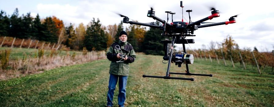 Researchers collecting data on crops