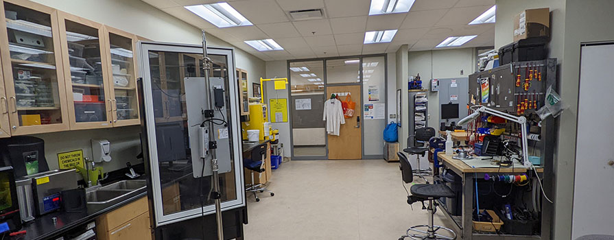 Solar window being tested in the Applied Energy Research Lab.