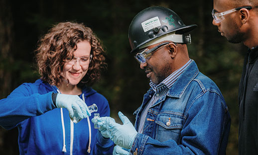 Engineered Technologies Applied Research Lab scientists take well water samples in rural Nova Scotia