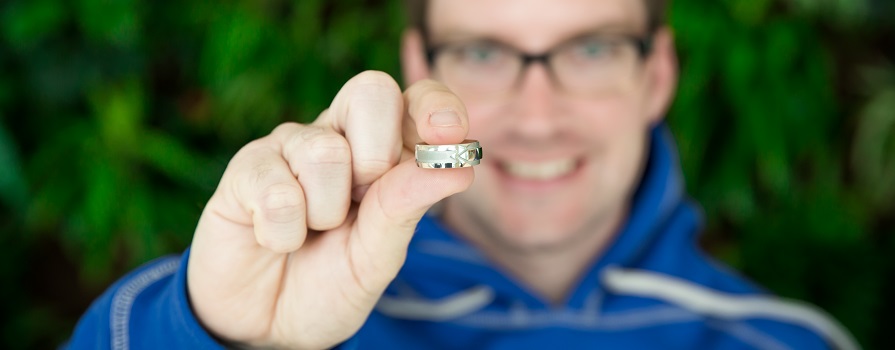 Two angles of the NSCC grad ring.