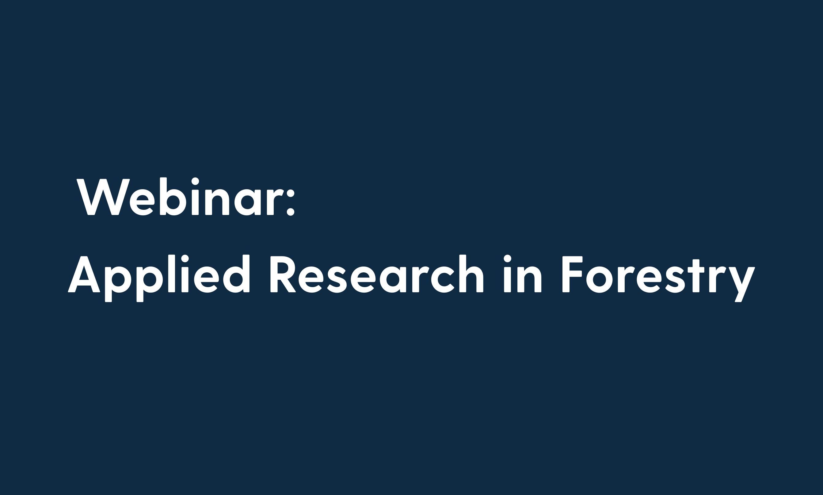 index banner for the applied research in forestry webinar