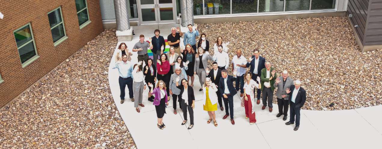 Photo of NSCC Foundation and Alumni Relations team and Board of Directors at NSCC's Centre of Geographical Sciences Campus in 2022.