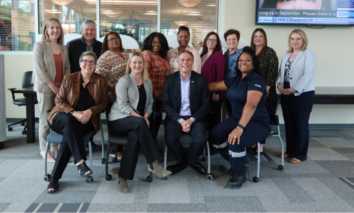 Group photo of NSCC Foundation, Women Unlimited and Nova Scotia Power staff at the Nova Scotia Power gift announcement for its funding to the Doreen Parsons Legacy Award.