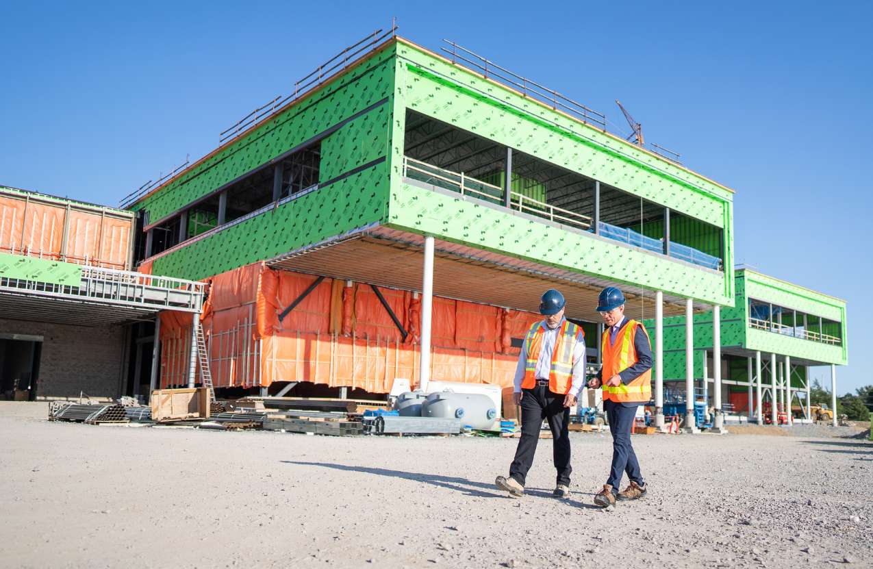 Photo from November 2022 of NSCC's Sydney Waterfront Campus under construction