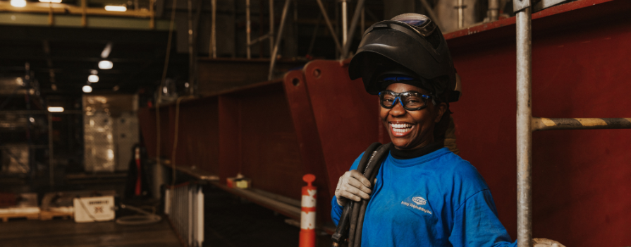 Photo of Antonia Wareham, a graduate of the first Pathways to Shipbuilding Program with Women Unlimited.