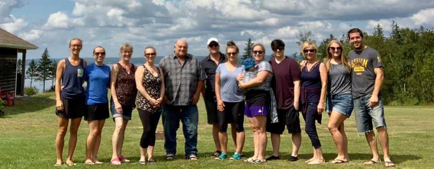 The Byers family at Burntcoat Head Park in August 2020. From left to right: Philicity (Phil) Byers, Jenna Byers, Bernadette (Bern) Byers, Laura Byers, Richard Byers, Darryl Pike, Michelle Byers, Jake, Nicole Byers, Cat Shears, Brenda Tanner, Olivia Byers, and Scott Bailey. 