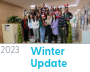 Hyperlinked NSCC Foundation Winter 2023 Update photo of NSCC Foundation and Alumni Relations team with text below saying "2023" in a grey coloured font to the left, followed by "Winter Update" in aqua coloured font to the right