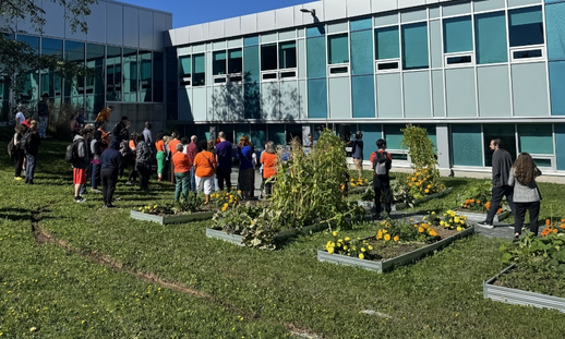 NSCC employees, students and supporters gathered outside NSCC's IT Campus for the opening ceremony of Iga'taqan, the new reconciliation garden at the Campus.