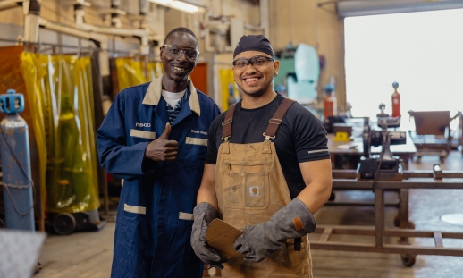 From left to right: Welding faculty Frederick Crawley and Shane Lloyd.