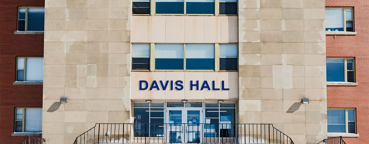Photos of Davis Hall, student housing at Truro campus.