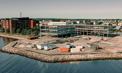 Arial view of Marconi Campus being constructed on Sydney waterfront