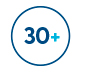 A circle with the number 30+.