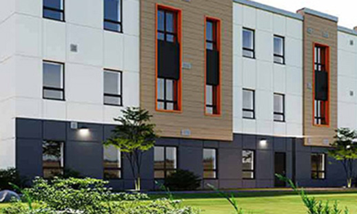 A rendering of the housing project at Akerley Campus
