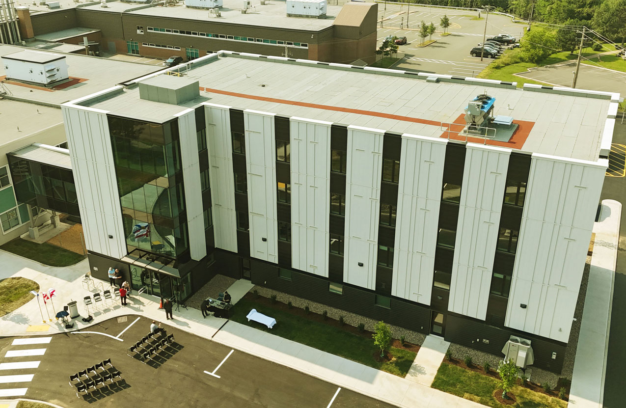 Drone photo of a new student housing facility at NSCC PIctou Campus.