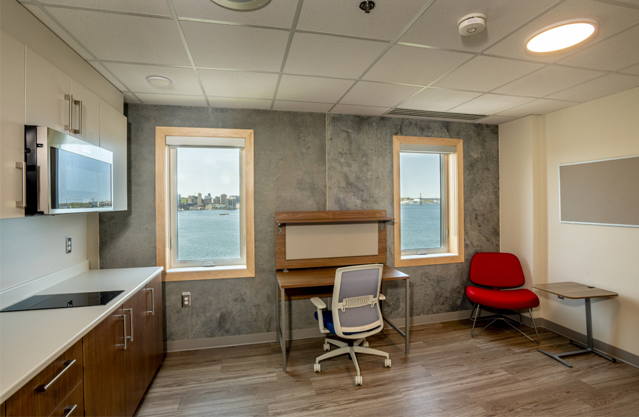 Image shows the inside of a dorm at NSCC Ivany Campus student housing.