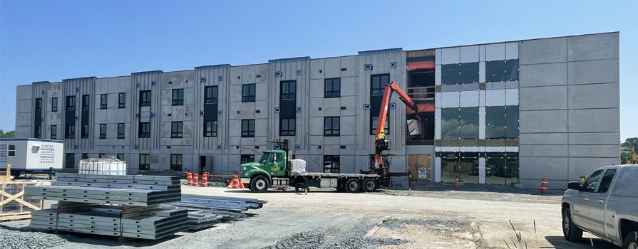 Image shows a building under construction.