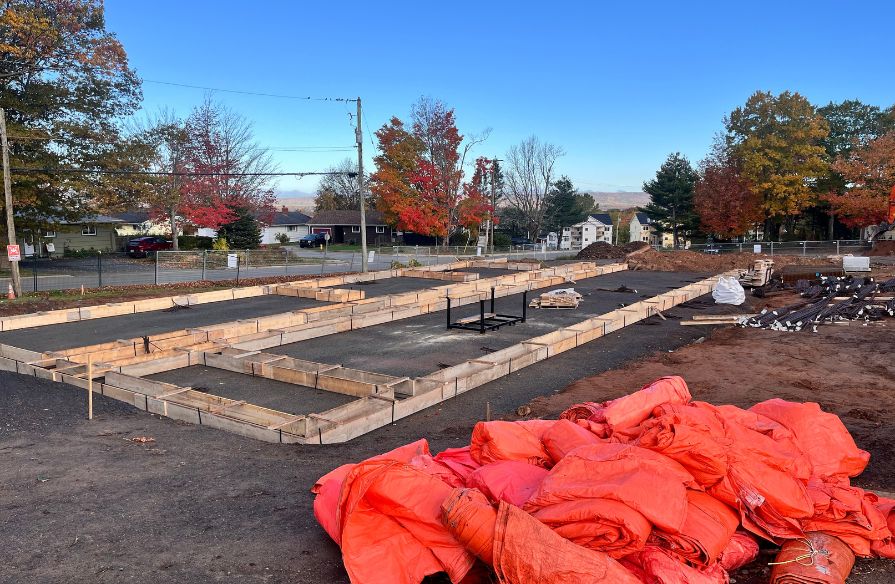 Preliminary framework installation has begun in preparation for foundation work to start at NSCC Kingstec Campus' student housing.