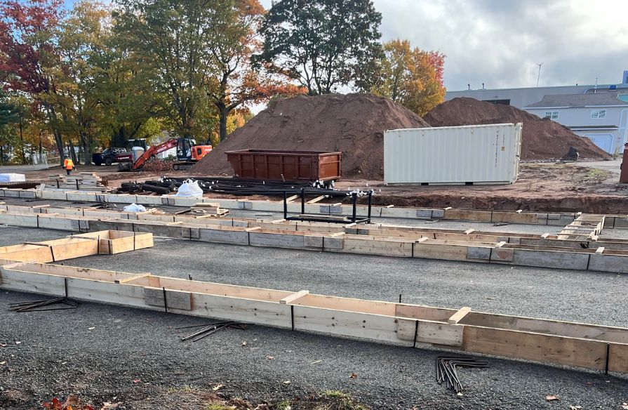 Preliminary framework installation has begun in preparation for foundation work to start at NSCC Kingstec Campus' student housing.