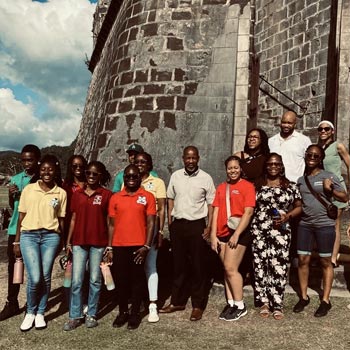 Image shows NSCC members a part of the all-Black Nova Scotian cohort of the CELPS program in Grenada.