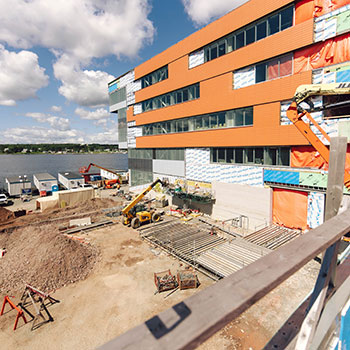 Sydney Waterfront Campus construction in August 2023