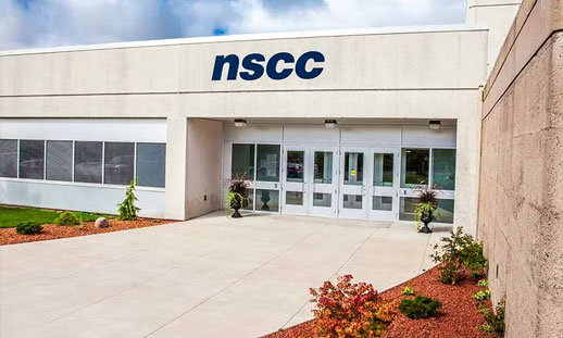 Exterior shot of NSCC Strait Area Campus in summer.