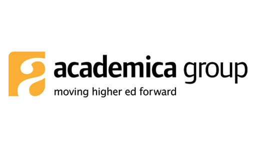 A logo with black font reads, 'Academica group' with a large orange 'A.'
