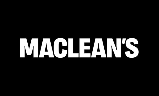 A black image with white text reads 'Macleans.'