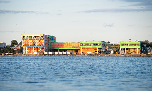 NSCC Sydney Waterfront Campus is shown under construction.
