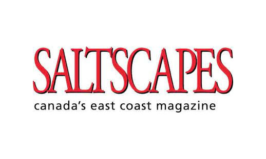 A logo in red and green writing reads 'Saltscapes, Canada's east coast magazine."