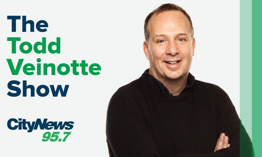A man with his arms crossed, smiling, is on the right. The left reads 'The Todd Veinotte Show.'