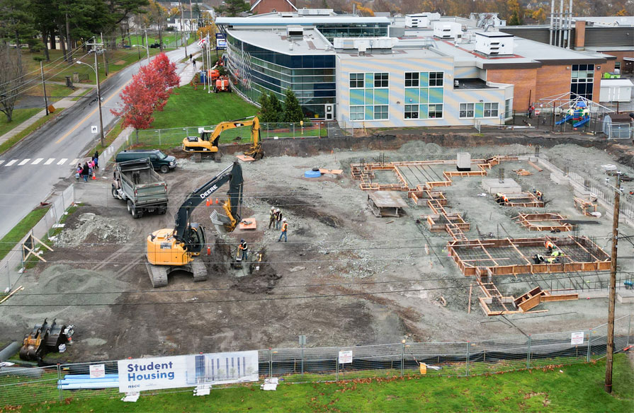 A drone image of the Pictou Campus Housing Project, which is underway.
