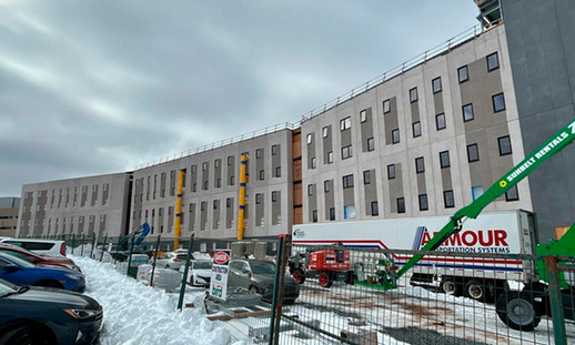 Image shows a building under construction.