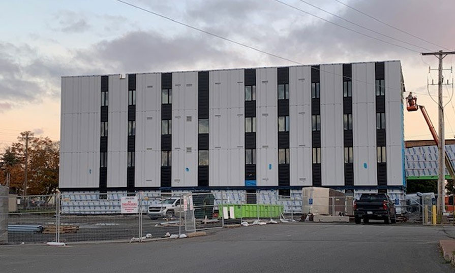 Image shows a building under construction.