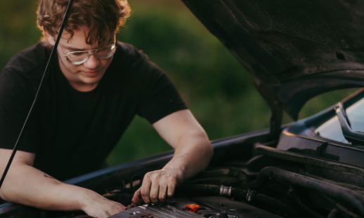 Quinn Legg, NSCC grad, providing automotive service and repair