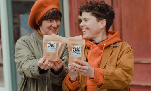 Kim, NSCC Business Administration - Accounting student, and her partner Onya are the founders of OK Sea Salt in LaHave, Nova Scotia are pictured.