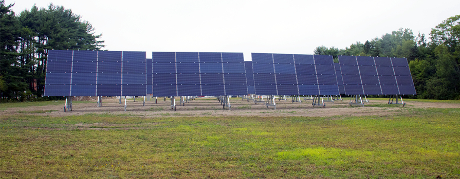 A field of solar panels.
